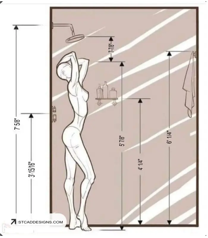 Women Shower Dimensions